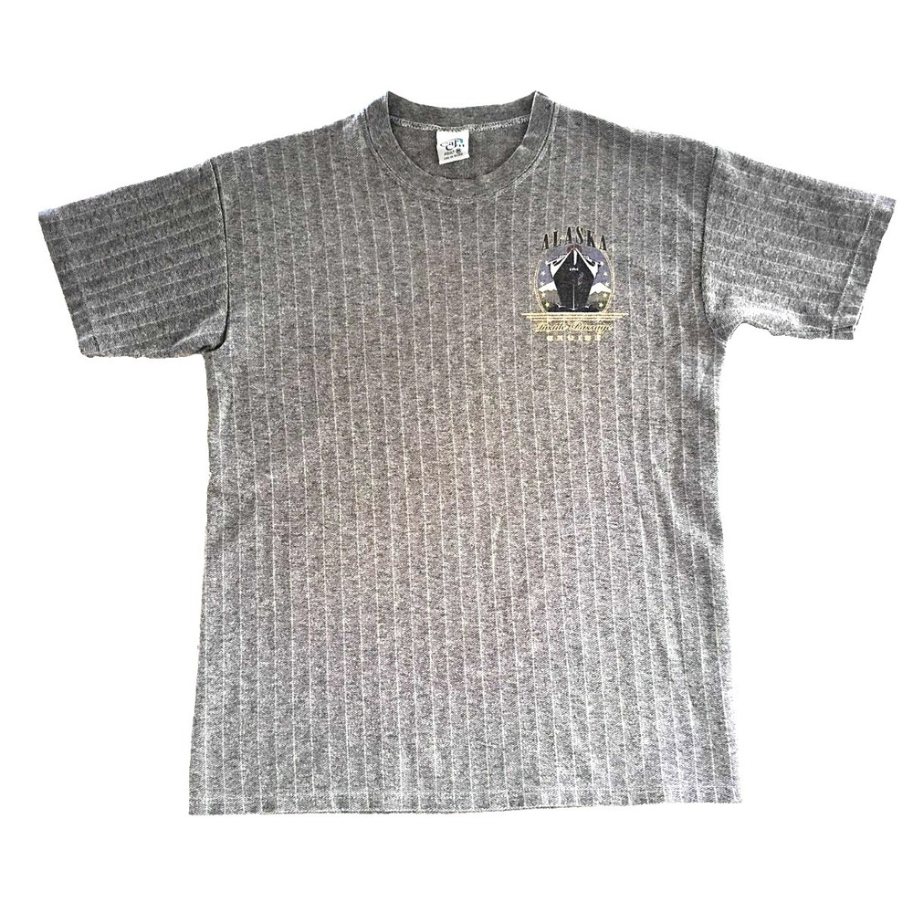 Vintage 90's Cal Cru Alaska Inside Passage Cruise Graphic Gray Medium